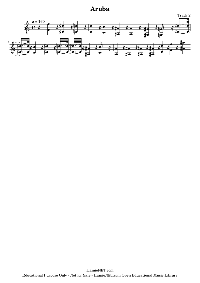 Aruba Sheet Music - Aruba Score • HamieNET.com